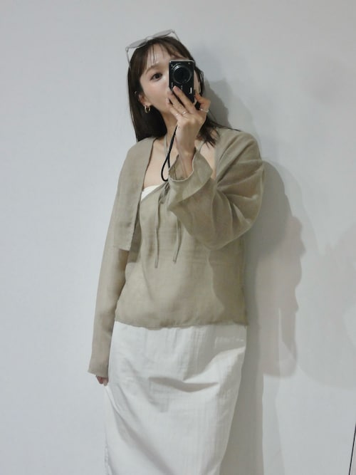 セール】【LA PEAU DE GEM】two piece linen like tops/2ピース