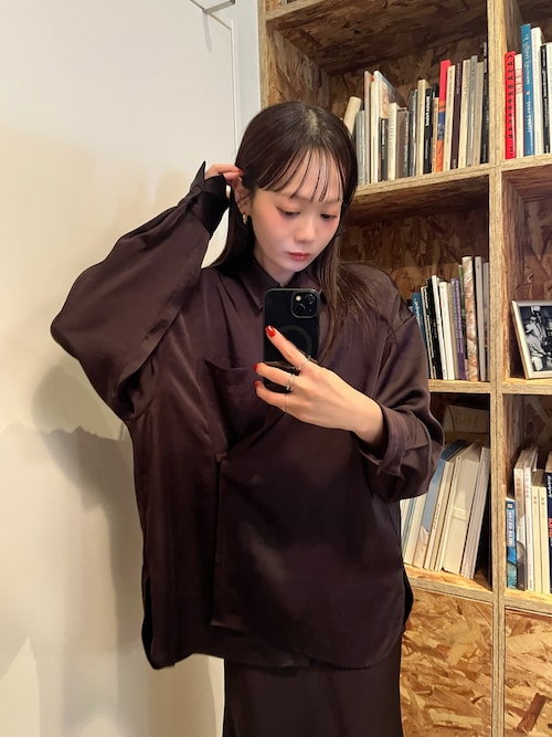 LA PEAU DE GEM】no slit satin skirt/ノースリットサテンスカート
