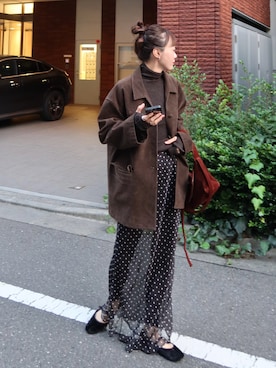 「アイテム（カバーオール）」を使った、moekaさん（レディース・164cm）の秋コーディネート