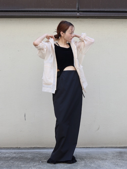 セール】【LA PEAU DE GEM】teck sheer blouson/テックシアー