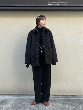 「LA PEAU DE GEM（ラポドゥジェム）のアイテム（その他アウター）」を使った、moekaさん（レディース・164cm）の秋コーディネート