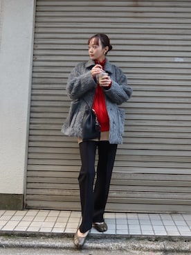 「LA PEAU DE GEM（ラポドゥジェム）のアイテム（その他アウター）」を使った、moekaさん（レディース・164cm）の秋コーディネート