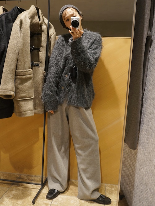 セール】【LA PEAU DE GEM】luxe shaggy c/n cardigan/リュクス