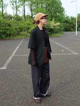 「LA PEAU DE GEM（ラポドゥジェム）のアイテム（ジャケット/アウター）」を使った、moekaさん（レディース・164cm）の春コーディネート