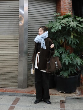 「アイテム（カバーオール）」を使った、moekaさん（レディース・164cm）の秋コーディネート