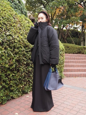 「LA PEAU DE GEM（ラポドゥジェム）のアイテム（ジャケット/アウター）」を使った、moekaさん（レディース・164cm）の冬コーディネート