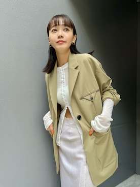 「LA PEAU DE GEM（ラポドゥジェム）のアイテム（ジャケット/アウター）」を使った、moekaさん（レディース・164cm）の春コーディネート