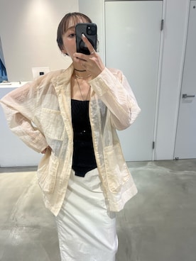 「LA PEAU DE GEM（ラポドゥジェム）のアイテム（ジャケット/アウター）」を使った、moekaさん（レディース・164cm）の春コーディネート