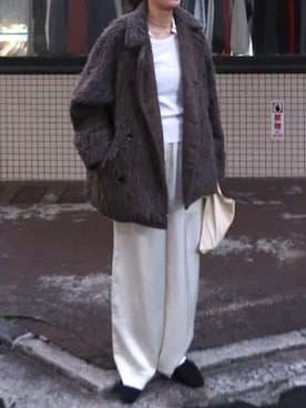 「アイテム（ステンカラーコート）」を使った、moekaさん（レディース・164cm）の秋コーディネート