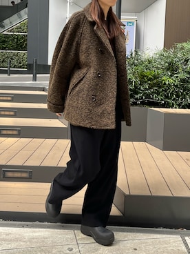 「アイテム（ステンカラーコート）」を使った、moekaさん（レディース・164cm）の秋コーディネート