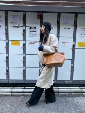 「BASERANGE（ベースレンジ）のアイテム」を使った、moekaさん（レディース・164cm）の冬コーディネート