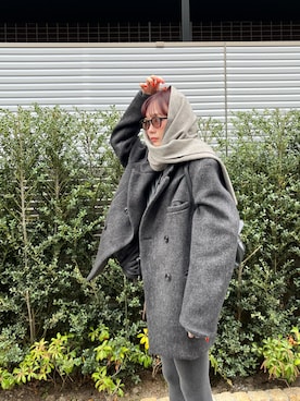 「アイテム（ピーコート）」を使った、moekaさん（レディース・164cm）の冬コーディネート