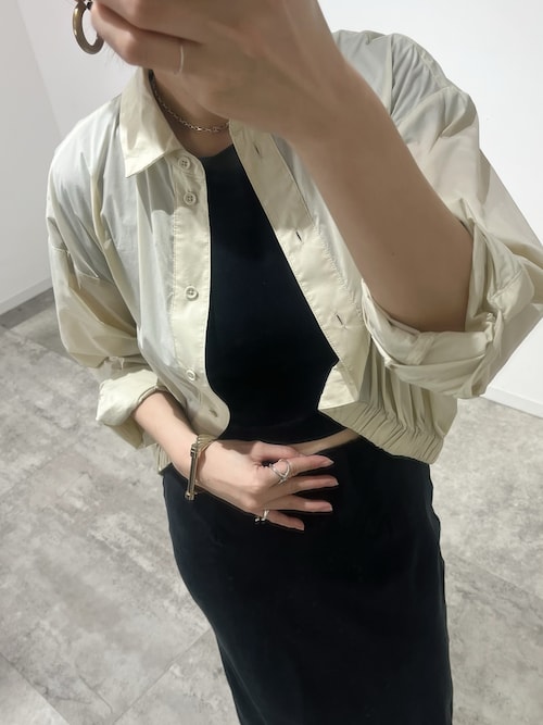 セール】【LA PEAU DE GEM】softteck gather shirt/ソフトテック