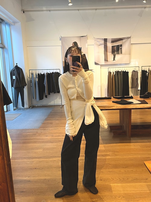 ラポドュジェム　washable full button knit LA PEAU DE GEM】washable full button knit/ウォッシャブルフルボタン