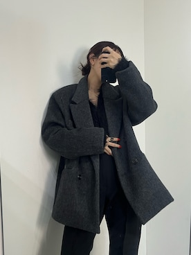 「アイテム（ピーコート）」を使った、moekaさん（レディース・164cm）の冬コーディネート