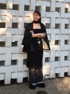 「アイテム（ノーカラージャケット）」を使った、moekaさん（レディース・164cm）の秋コーディネート
