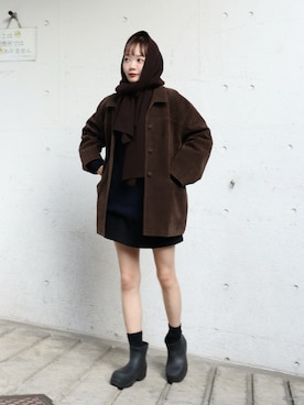 「アイテム（カバーオール）」を使った、moekaさん（レディース・164cm）の秋コーディネート