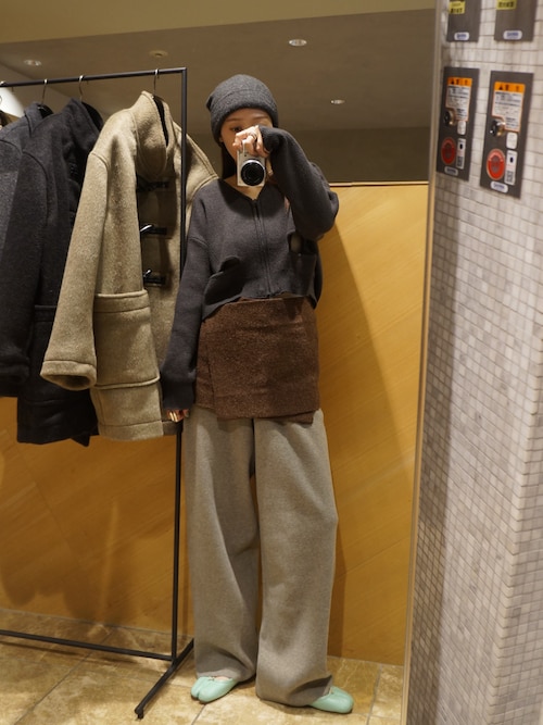 LA PEAU DE GEM アンチピリングニットパンツ ブラウン36 セール】【LA PEAU DE GEM】antipilling knit pants/アンチピリング
