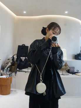 LA PEAU DE GEM】eco leather shirt/エコレザーシャツを使った人気 