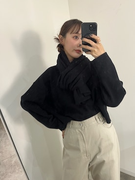 「アイテム（マフラー）」を使った、moekaさん（レディース・164cm）の秋コーディネート