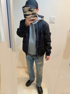 「H&M（エイチ・アンド・エム）のアイテム（MA-1）」を使った、みつぴょんさん（メンズ・170cm）の秋コーディネート