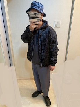 「H&M（エイチ・アンド・エム）のアイテム（MA-1）」を使った、みつぴょんさん（メンズ・170cm）の秋コーディネート