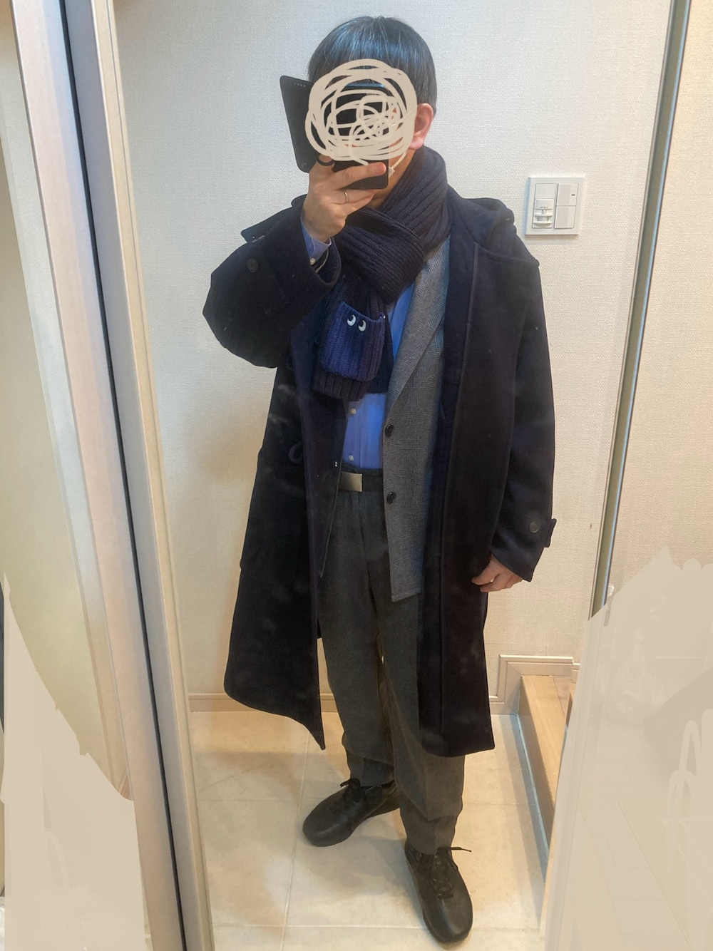 UNIQLO +J ダッフルコート ネイビー XXL ユニクロ公式 | ウールオーバーサイズダッフルコート