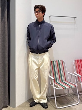 「BAYFLOW（ベイフロー）の【RED KAP(レッドキャップ)】別注TCチノパンツ（チノパンツ、ホワイト系）」を使った、riiiin0804さん（メンズ）の秋コーディネート