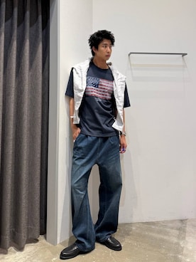 「BAYFLOW（ベイフロー）の【EF(エフ)】ペニーローファー（MEN）（ローファー、その他）」を使った、riiiin0804さん（メンズ）の春コーディネート