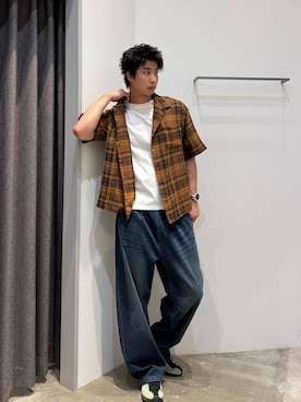 「BAYFLOW（ベイフロー）の【ストレッチ】ソフトデニムカーブパンツ（デニムパンツ、ブルー系）」を使った、riiiin0804さん（メンズ）の春コーディネート