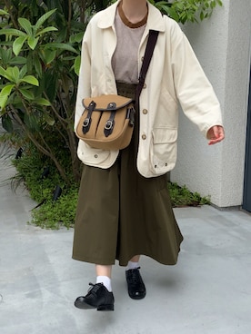 「Eddie Bauer（エディーバウアー）のアイテム（ジャケット/アウター）」を使った、べべさん（レディース・158cm）の春コーディネート