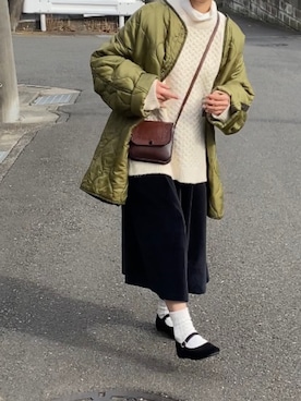 「古着好きな人と繋がりたい」｜「アイテム（バレエシューズ）」を使った、べべさん（レディース・158cm）の春コーディネート