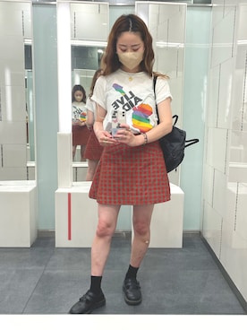「ロックコーデ」｜「アイテム（ブーツ）」を使った、chiekaさん（レディース・154cm）の秋コーディネート