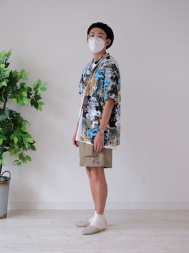 「patagonia」｜「アイテム（ハンチング/ベレー帽）」を使った、KaneKoさん（メンズ・177cm）の夏コーディネート