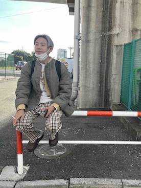 「GU（ジーユー）のアイテム（ミリタリージャケット）」を使った、KaneKoさん（メンズ・177cm）の秋コーディネート