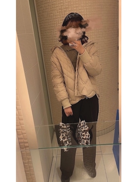 「アイテム（ダウンジャケット/コート）」を使った、ちひろさん（レディース・169cm）の冬コーディネート