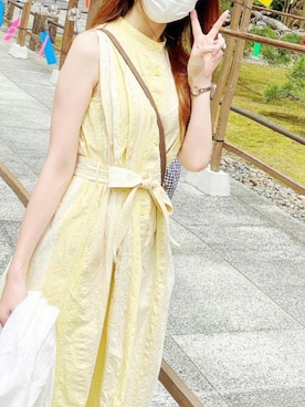 「GUCCI（グッチ）の直営店購入!グッチ☆Ophidia GG Supreme mini bag（ショルダーバッグ）」を使った、あるさん（レディース・158cm）の夏コーディネート