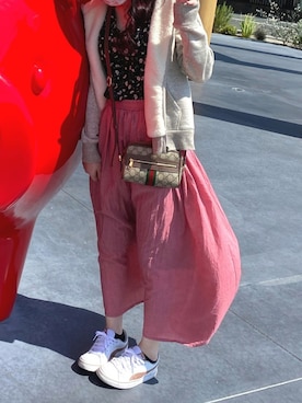 「GUCCI（グッチ）の直営店購入!グッチ☆Ophidia GG Supreme mini bag（ショルダーバッグ）」を使った、あるさん（レディース・158cm）の春コーディネート