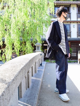 「SLOW（スロウ）のアイテム（パンツ）」を使った、ぴょちんさん（メンズ・175cm）の秋コーディネート