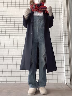 「Johnbull Private labo（ジョンブルプライベートラボ）のアイテム（オールインワン・サロペット）」を使った、びゅーさん（レディース・170cm）の冬コーディネート