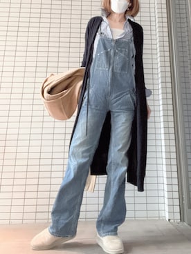 「Johnbull Private labo（ジョンブルプライベートラボ）のアイテム（オールインワン・サロペット）」を使った、びゅーさん（レディース・170cm）の冬コーディネート