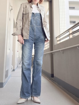 「Johnbull Private labo（ジョンブルプライベートラボ）のアイテム（オールインワン・サロペット）」を使った、びゅーさん（レディース・170cm）の春コーディネート