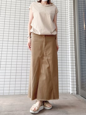 「Deuxieme Classe（ドゥーズィエムクラス）のアイテム（シャツ/ブラウス）」を使った、びゅーさん（レディース・170cm）の夏コーディネート