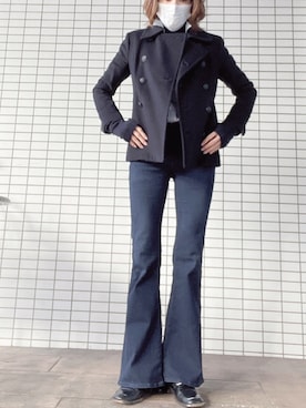 「rag & bone（ラグアンドボーン）のアイテム（ピーコート）」を使った、びゅーさん（レディース・170cm）の冬コーディネート