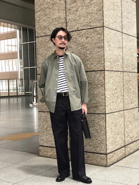 「SCYE BASICS（サイベーシックス）のアイテム」を使った、FUJIWARAさん（メンズ・177cm）の夏コーディネート