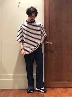 「SCYE BASICS（サイベーシックス）のアイテム」を使った、FUJIWARAさん（メンズ・177cm）の夏コーディネート