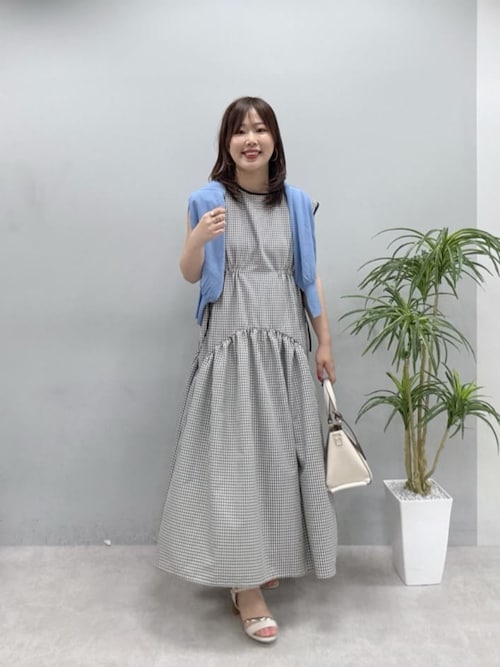 限定チェックのワンピース セール】ドロストデザインチェック柄ワンピース（ワンピース