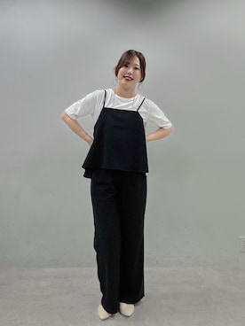 「アイテム（セットアップ、ブラック系）」を使った、アコ@骨格ストレートさん（レディース・164cm）の夏コーディネート