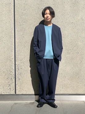 メンズのノーカラージャケットコーディネート Zozotown