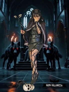 「アイテム（イヤリング）」を使った、こうめさん（レディース・155cm）の秋コーディネート